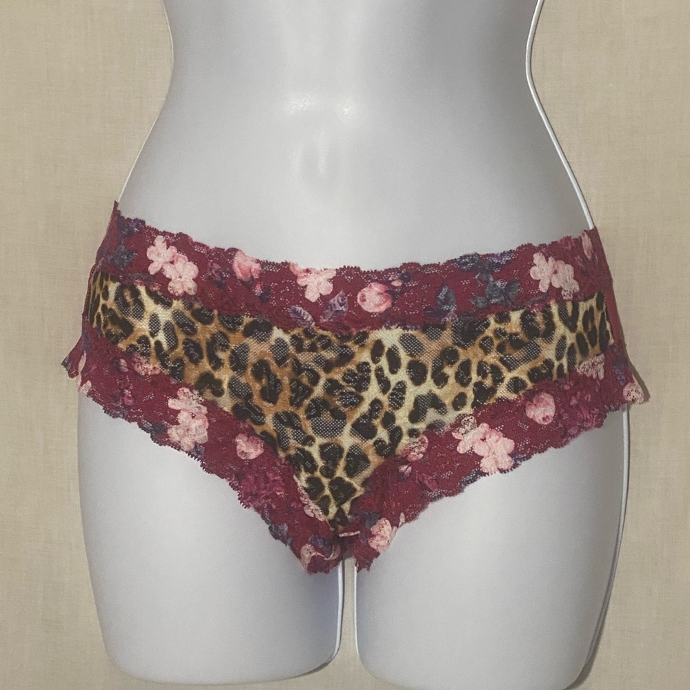 Victoria’s Secret Floral Lace With Leopard Print Cheeky Panties